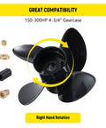 Aluminum 4 Blade Outboard Propeller 14 Inch Diameter 21 Pitch For Mercury 135 300 HP Engines Right Hand Rotation 15 Tooth Replacement