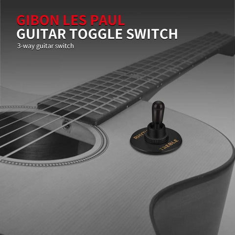 No Brainer Three Way Guitar Toggle Switch Pickup Selector For Gibson Epiphone Les Paul Electric Guitars Black Tip Aluminum Knurled Nut Included, on Les Paul guitar