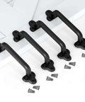 Heavy Duty 9 Inch Antique Barn Door Hardware Handle Set Of 4 Rustic Square Cast Iron Handles For Gates Garages Sheds And Furniture Black