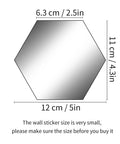 Hexagon acrylic mirror wall decal dimensions 12.6 x 11 x 6.3 cm for 24 Piece Hexagon Acrylic Mirror Wall Decals Set For Living Room And Bedroom Self Adhesive Removable Reflective Stickers With Protective Film For Clear Mirrors And Easy Peel Decor Upgrade