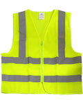 High Viz ANSI Class 2 Safety Vest No Pocket Neon Yellow Large for men and women reflective polyester vest for roadside work