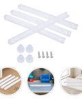 Top Shelf White Drawer Slides Kit Smooth Rolling Noise Free Furniture Hardware with plastic runners and screws.