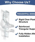 20 Piece Hidden Channel Valance Clips For One Seven Eighth Inch Blinds Super Slick Snap On Hardware to Conceal Window Rods, clear plastic design.