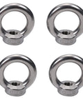 Heavy Duty Lifting Eye Nuts Kit M12 Stainless Steel 304 Ring Shape Fasteners 4 Pack Female Threaded Eye Nut For Rope Fittings
