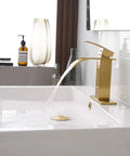 Oil Rubbed Bronze Waterfall Bathroom Faucet For One Hole Sink With Single Handle Modern Vanity Lavatory Tap pouring water