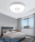 15 Inch LED Flush Mount Ceiling Light 40W 3800 Lumens Daylight 5000K Waterproof Round Fixture in modern bedroom setting