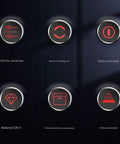 Icons representing features of the Easy-Grip Thin Wall Wheel Nut Socket Set including interface, material, and storage options.