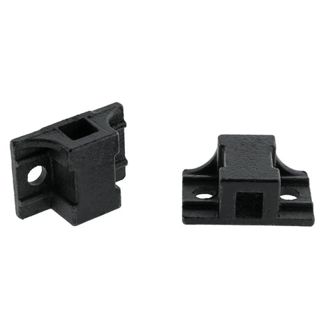 Bar Type 0.640 Inch Mud Flap Hanger Mounting Bracket Complete Kit For One Pair Mud Flap Hangers hardware shown in black metal