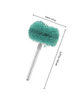 Green fiber wheel from 40 Piece Abrasive Buffing Wheel Set For Drill with dimensions in inches and centimeters.