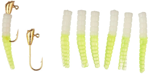 One Sixty Fourth Ounce Trout Magnet Lure In Chartreuse With Shad Dart Head And Split Tail For Horizontal Fall And Natural Downstream Action Designed To Trigger Realistic Movements In Currents And Streams For Freshwater Trout And Panfish