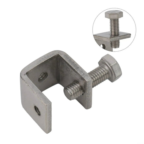 Stainless Steel C Clamps For Welding And DIY Woodworking Crafts 20mm Silver Metal Clamping Tools showing a metal grip with screw detail.
