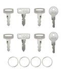 Top Shelf Universal Golf Cart Key Set Including Eight Heavy Duty Replacement Keys Plus Four Slick Rings For Ezgo Club Car Yamaha Carts.