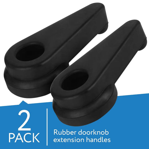 Door Knob Extension 2 Pack Soft Black Rubber For Two To Two And A Half Inch Ball Shaped Doorknobs Slip Resistant Grip Easy Install Adaptive