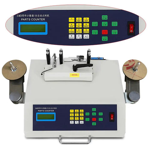 Automatic SMT SMD Parts Counter 25W High Precision Component Counting Machine With LCD Display, Photoelectric Sensor, Zero Error Counting For Efficient PCB Assembly And Pro Grade Parts Tracking front view
