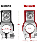 Built Tough Top Post Battery Terminal Connector Set With Positive And Negative Posts, 1 Pair Includes 2 Washers, Rust Resistant Copper Iron Plated
