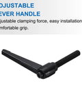 Black adjustable lever handle with M12x70mm thread, rotating screw for machinery, shown side view with text 'Adjustable Lever Handle'.