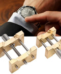Copper Watch Movement Hold Tool For 4040 And 4039 Movements dual-sided adjustable holder with non-slip grip shown with watch