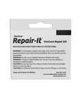 Front view of Zinc Free Denture Repair Kit For At Home Use DIY Friendly showing instructions and warnings on packaging.