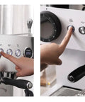 Semi Automatic Espresso Machine With Built In Grinder For Home Use Dual Mode Espresso Maker Single Or Double Shots 250g Bean Hopper Calibrated Tamping And Intuitive Guidance White