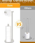 Freestanding Toilet Paper Holder Stand In Brushed Nickel, Stainless Steel, Weighted Base, Holds 3-4 Rolls, Comparison Image