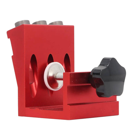 Heavy Duty Pocket Hole Jig Kit With Three Precision Drill Bits Adjustable Woodworking Guide Built Tough Anodized Aluminum close-up view