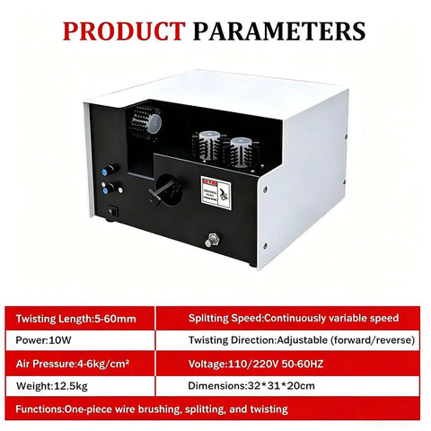 High Speed Automatic Wire Stripping Machine With Pneumatic Cutter And Twisting Function with adjustable settings and functions for wire processing.