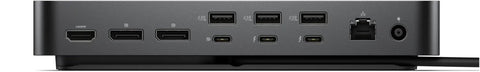 Thunderbolt 5 Smart Dock With 300w Pd Powers Quad 4k 60hz Screens Includes Hdmi And Displayport Cables side view showing ports and connections.