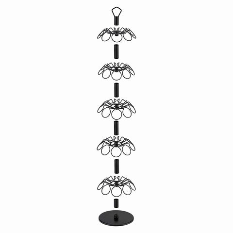 Compact K Cup Storage Carousel That Holds 45 Coffee Pods Five Tier Capsule Organizer Space Saving Black Display Stand