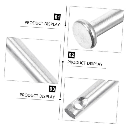 Heavy Duty Stainless Steel Clevis Pins Set, 20 Pc DIY Fastener Kit with single hole and flat locating pins, detailed view.