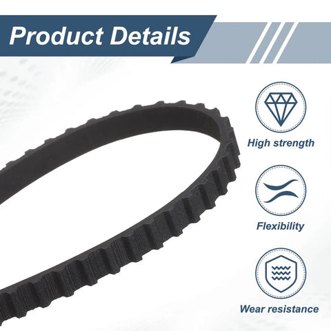 4 Pack 90XL Timing Belt 0.25 Inch Width 0.20 Inch Pitch 45 Teeth Rubber Cogged Belt With Fiberglass Cords detail