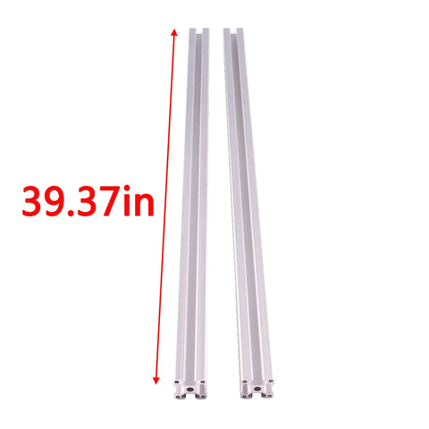 30x30 Aluminum Extrusion 1000mm 2 Pack T Slot Rails European Standard Anodized Silver Linear Rail For 3D Printer Laser Engraving Machine CNC Workbench DIY Projects Heavy Duty Ready