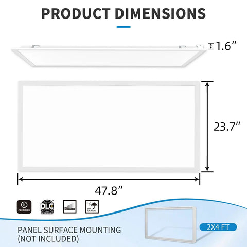 Dimensions of 24 Pack 2x4 LED Flat Panel Light For Drop Ceiling With 0-10V Dimmable, size 47.8 x 23.7 inches, for office use