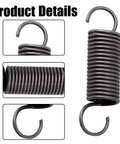 Pair Of Heavy Duty Steel Recliner Springs Featuring Half Inch Tension Coils for swift fixes and mechanism swaps, close-up view.