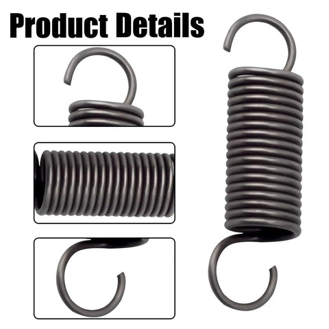 Pair Of Heavy Duty Steel Recliner Springs Featuring Half Inch Tension Coils for swift fixes and mechanism swaps, close-up view.