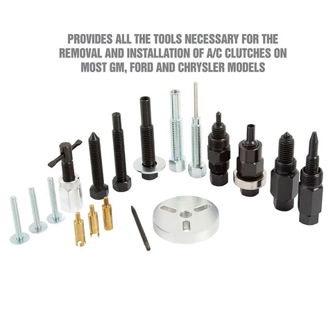 Complete AC Clutch Tool Kit For Ford GM Chrysler Removes And Installs Pressed On Clutches And AC Compressor Clutch Kit Includes All Tools