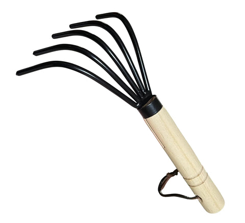 Ninja Claw Garden Hand Rake Cultivator With 5 Tine Steel Prongs And Wood Handle Rust Resistant Military Grade Tiller For Pulverized Aerated Soil Easy Prep For Planting Flowers And Veggies