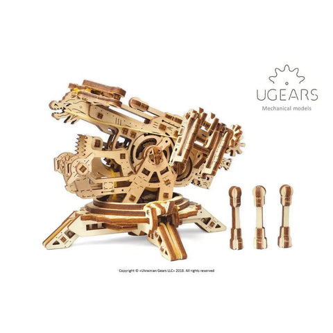 Wooden Mechanical Archballista Tower Puzzle Kit Build Your Own Dope 3D Ballista and Tower Construction Set With Moving Firing Mechanism Durable Natural Wood STEM Toy For Curious Minds, assembled wooden ballista with three projectiles