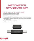Micrometer Standard Set With Insulated Handle And Spherical Ends For Precision Tool Checks, two rods with specifications text.