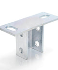 Front view of Four Pack U Post Base Brackets For 1 5 8 Inch Square Channel With Two Slotted Holes Heavy Duty Galvanized Steel