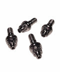 Titanium Turbo To Manifold Stud Kit For M10x1.5 Thread, 4 Piece shown in raw silver finish, angled view, 45mm length each