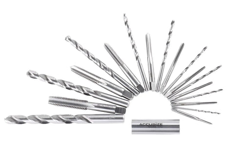 Metric 18 Pcs HSS Tap And Drill Set For Quick No Nonsense Metalwork, Includes M2.5X0.45 Through M12X1.75 Taps And 2.05 To 10.20mm Drills, Fully Ground For Precision, Ideal For Home Shops CNC And Maintenance Projects