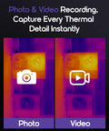 Pro Grade Thermal Imaging Camera With 240 X 240 IR Resolution And Heat Vision Clarity Two Point Eight Inch LCD Screen Less Than 50 mK Sensitivity And Smooth 25 Hz Frame Rate For Fast On Site Heat Detection photo and video recording interface