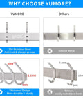 Comparison of Over The Door Hooks Stainless Steel Heavy Duty Door Hanger and inferior metal hooks showing thickness and rust resistance.