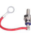Heavy Duty 25A 1200V Rectifier Diode Module Built Rock Solid With Premium Molybdenum Construction And Clean Spiral Heat Sink Design For Zero Fuss Industrial Power Conversion, featuring red wire and terminal.