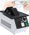 Heavy Duty 1500W Eyeglasses Frame Heater Pumping Out Big Heat With Zero Hassle Hot And Cold Air Switching Accurate Temperature Dial. View of heater with eyeglasses on top.