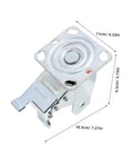 Heavy Duty 4 Inch Swivel Caster Wheel Bracket With Brake And Lock For Heavy Load Furniture And Shop Equipment Built Tough Steel Cart Frame Roller, detailed view, reinforced steel, dimensions shown.