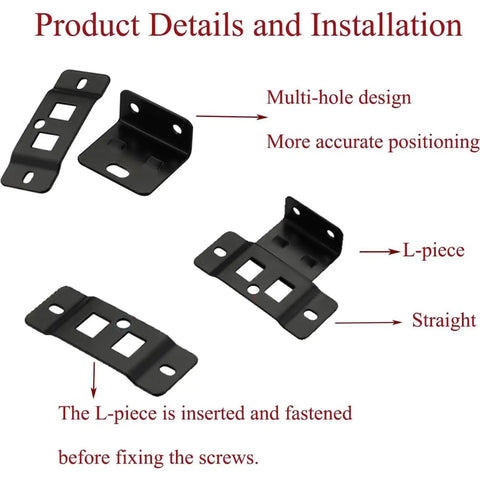 Heavy Duty Stainless Steel Corner Brackets For Wood Furniture L Shape Joint Braces Black Set Of 16 installation guide.