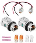 Nissan Side Marker Light Holder Socket Kit For 240SX 350Z Leaf Maxima 1995-2017 With Clearance Light Wiring Harness Connectors And Wire Terminals Replacement 26250-70F00, showing components including sockets, wiring, and light bulbs.