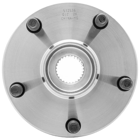 2-Pack Rear Wheel Hub Bearing Assembly For Subaru Vehicles 2019-2024 Ascent, Forester, Outback, Legacy, WRX, WRX STI, Impreza, Crosstrek Rear Hub Bearings Fits Driver Or Passenger Side, Heavy-Duty Replacement, Easy Install, top view of steel hub with lug bolts