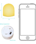 Color Changing Mini LED Night Light 7 Color Rainbow Mood Lighting Cordless Battery Powered Pack Of 12 size comparison